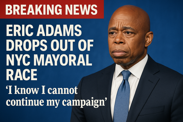 Eric Adams bows out, reshaping the mayoral race into a desperate fight to block Zohran Mamdani’s socialist surge.